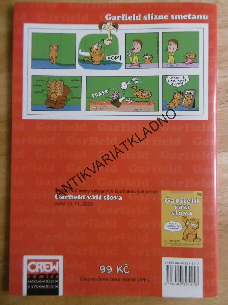 GARFIELD SLÍZNE SMETANU, 4., KOCOUR, KOMIKS,