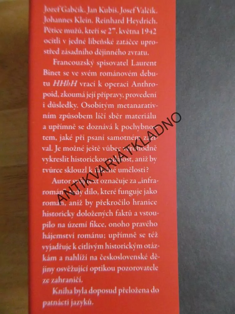 HHhH, LAURENT BINET, **an