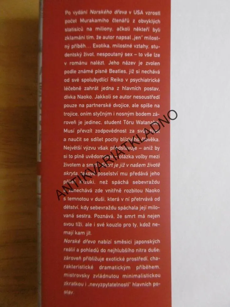 NORSKÉ DŘEVO, HARUKI MURAKAMI, **an