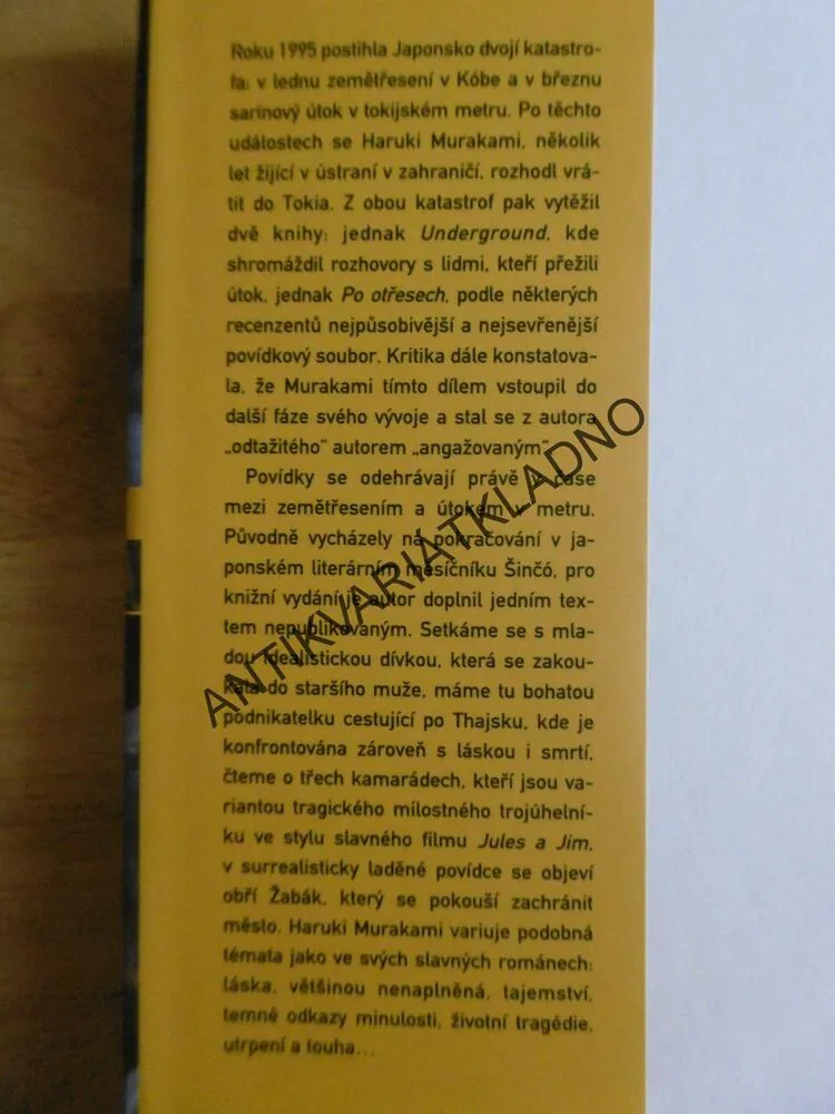 PO OTŘESECH, HARUKI MURAKAMI, **an