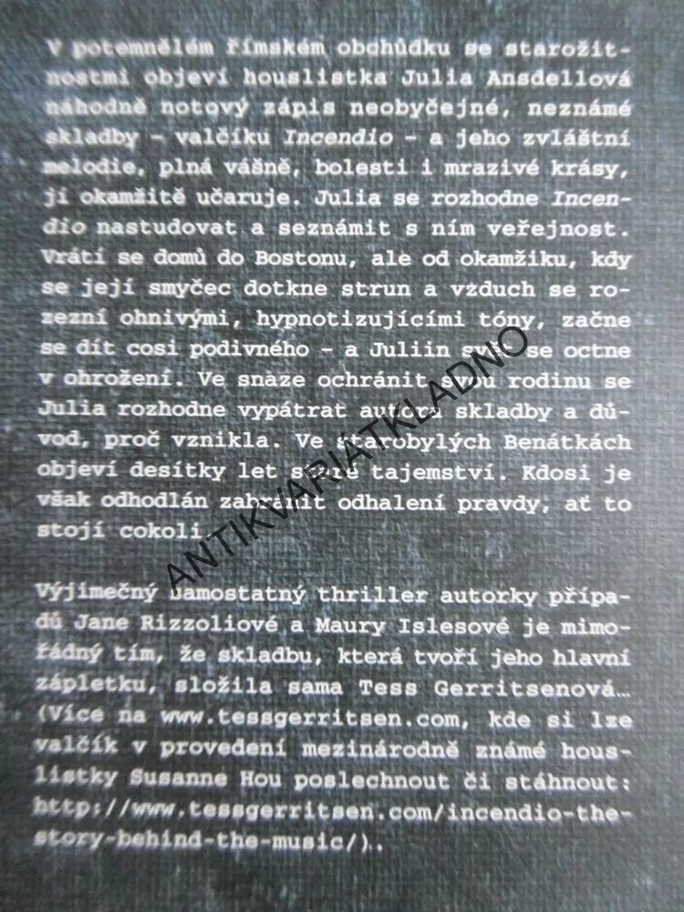 HRA S OHNĚM, TESS GERRITSENOVÁ,