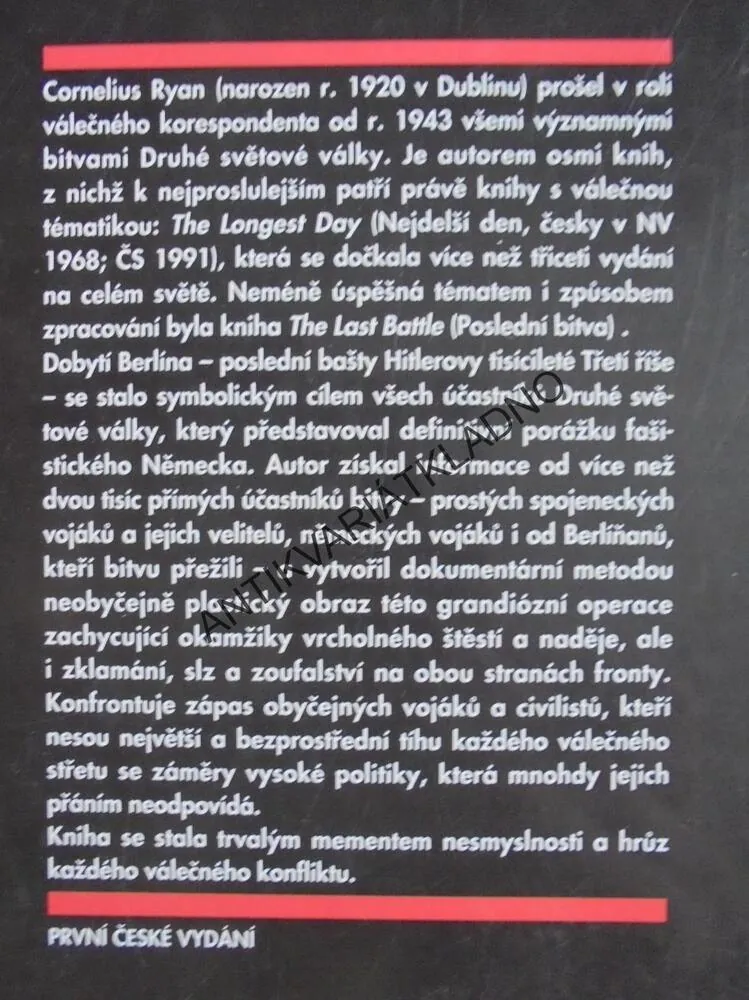 POSLEDNÍ BITVA, CORNELIUS RYAN, VÁLKA, **an