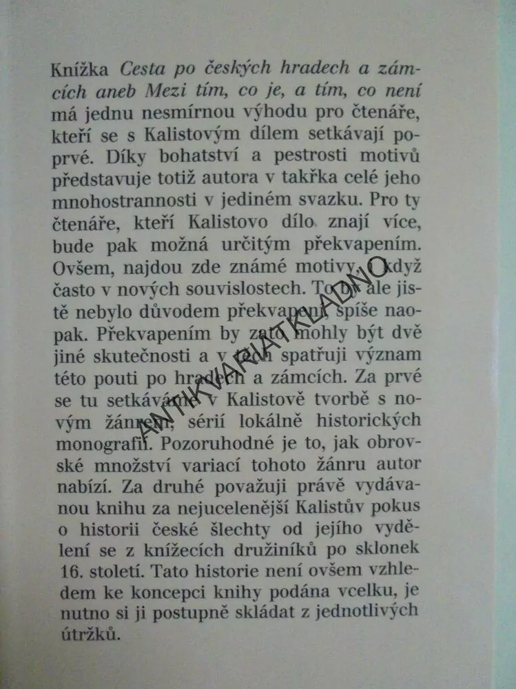 CESTA PO ČESKÝCH HRADECH A ZÁMCÍCH, ZDENĚK KALISTA, **an