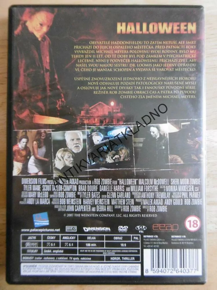 HALLOWEEN, DVD FILM HOROR