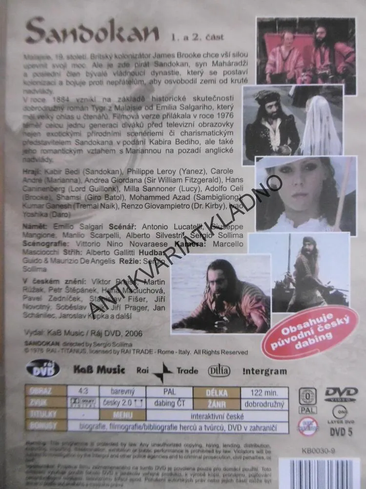 SANDOKAN 1-6, 2 DVD FILM