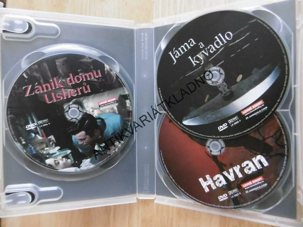 3 X EDGAR ALAN POE, DVD FILM HOROR