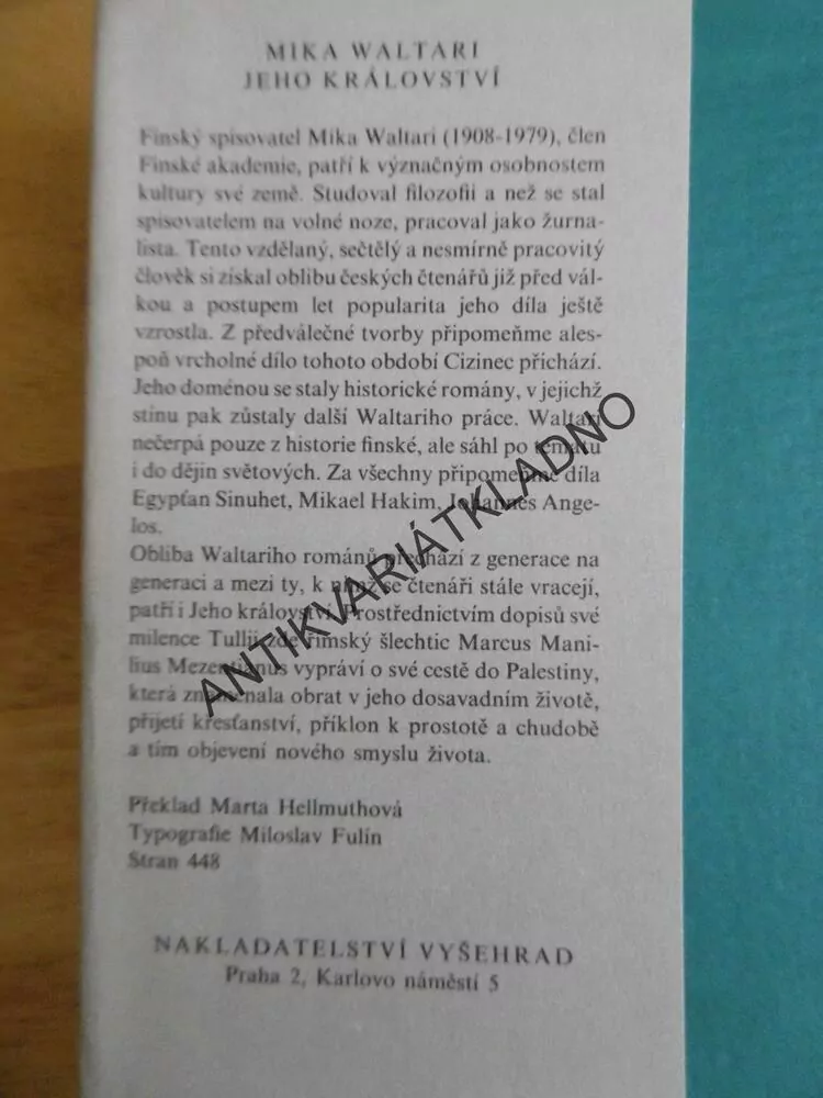JEHO KRÁLOSTVÍ, MIKA WALTARI, **an
