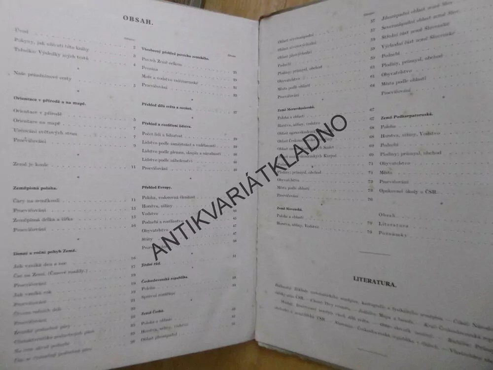 ČESKOSLOVENSKÁ REPUBLIKA, ZEMĚPIS HVĚZDÁŘSKÝ, VŠEOBECNÝ PODLE PŘIROZENÝCH OBLASTÍ, , PRO ŽÁKY 1.ST. , 1934, **an