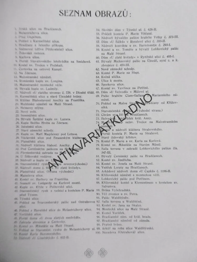 STARÁ PRAHA, 1906, 100 AKVARELŮ VÁCSLAV JANSA, TEXT.ČÁST + LISTY, NESVÁZANÉ