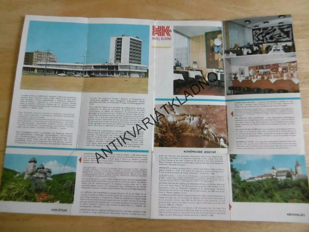 HOTEL KLADNO, STARÁ REKLAMNÍ BROŽURKA, LETÁČEK