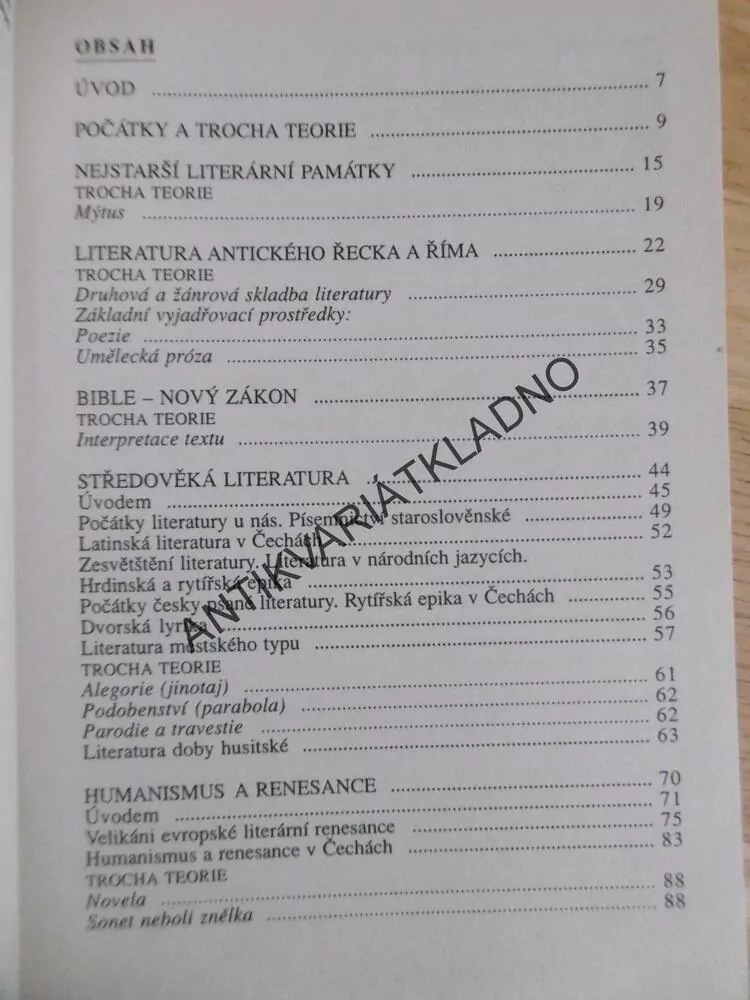 ČESKÁ A SVĚTOVÁ LITERATURA PRO 1.ROČNÍK SŠ