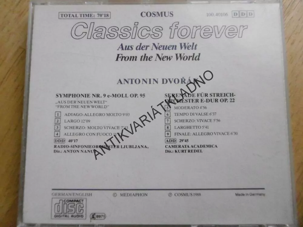 CLASSICS FOREVER, AUS DER NEUNE WELT, ANTONÍN DVOŘÁK, CD