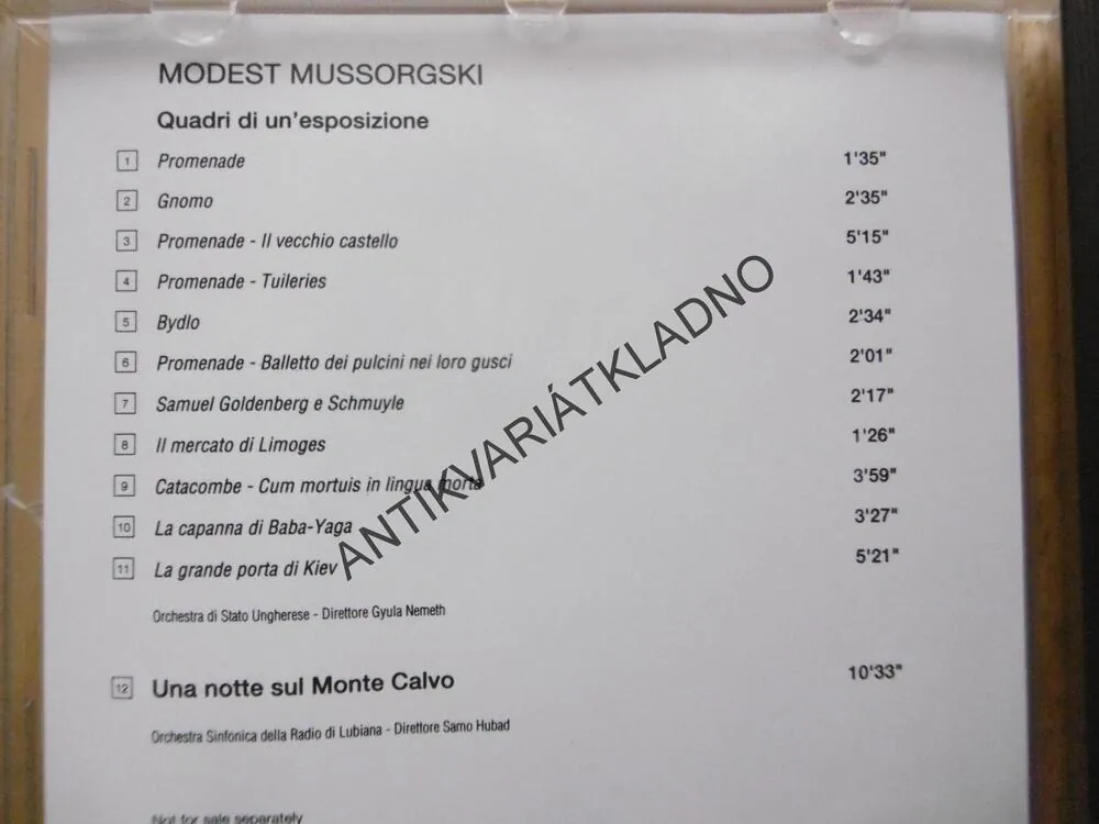 MODEST MUSSORGSKI, CD