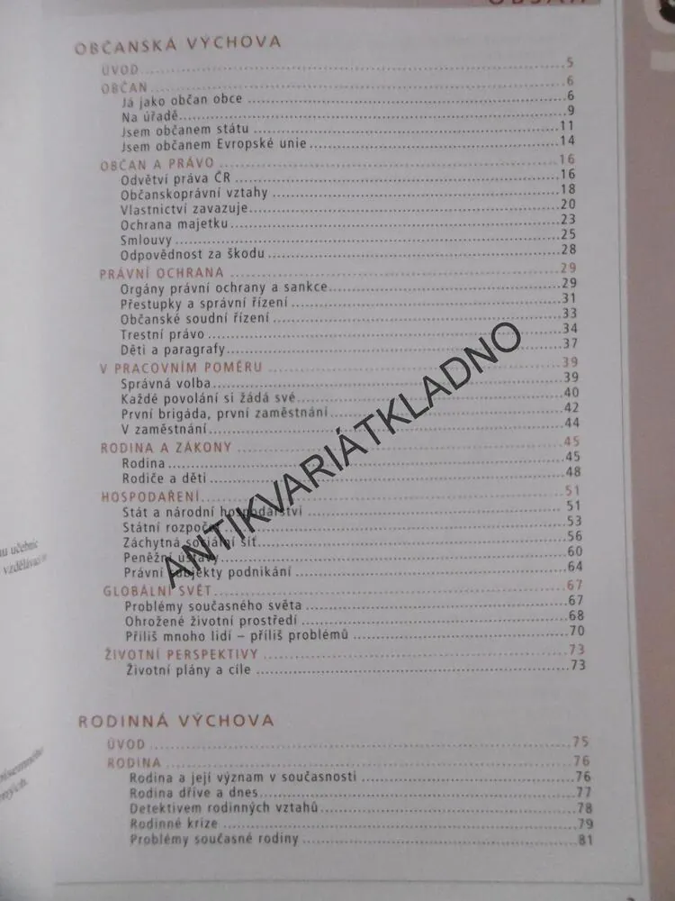OBČANSKÁ VÝCHOVA, RODINNÁ VÝCHOVA, 9., PRO ZŠ A VÍCELETÁ GYMNÁZIA