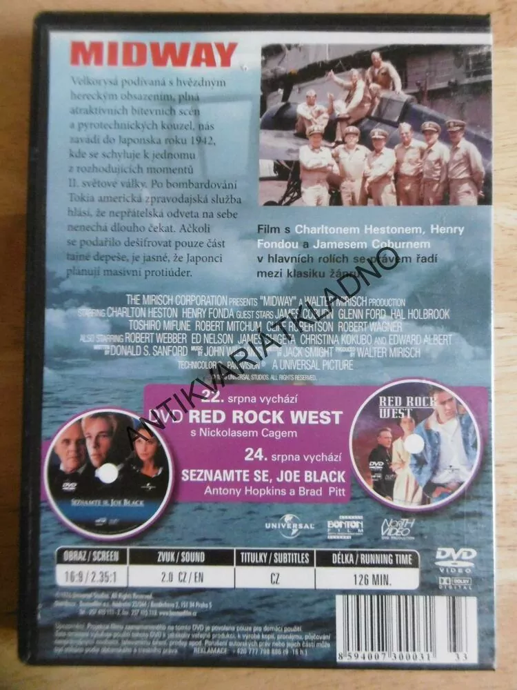 BITVA O MIDWAY, HESTON, FONDA, DVD FILM