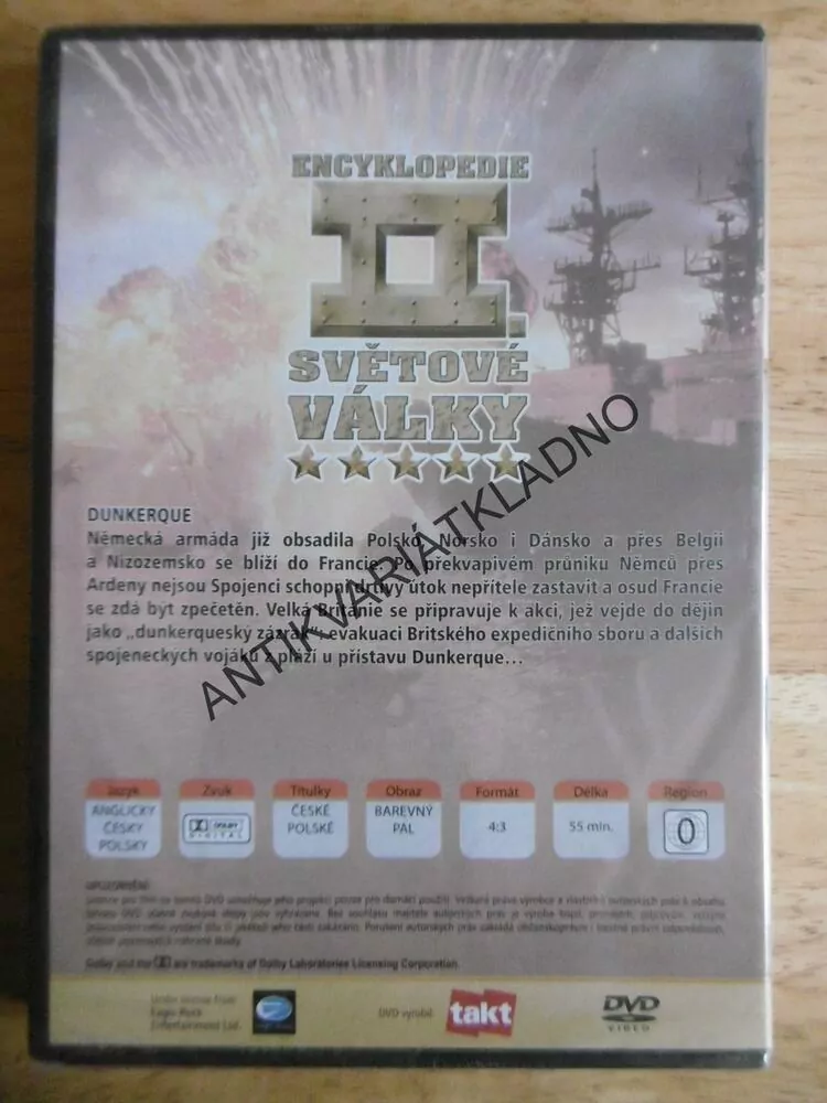 ENCYKLOPEDIE II. SVĚTOVÉ VÁLKY, DUNKERQUE, DVD FILM