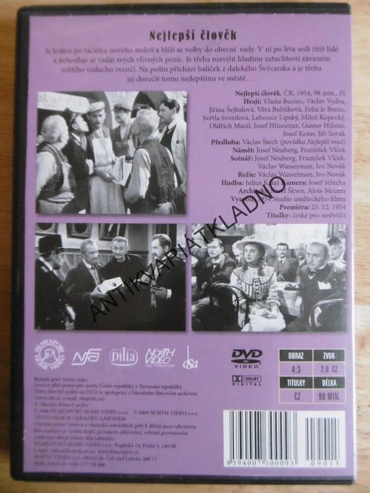 NEJLEPŠÍ ČLOVĚK, DVD FILM  ČR