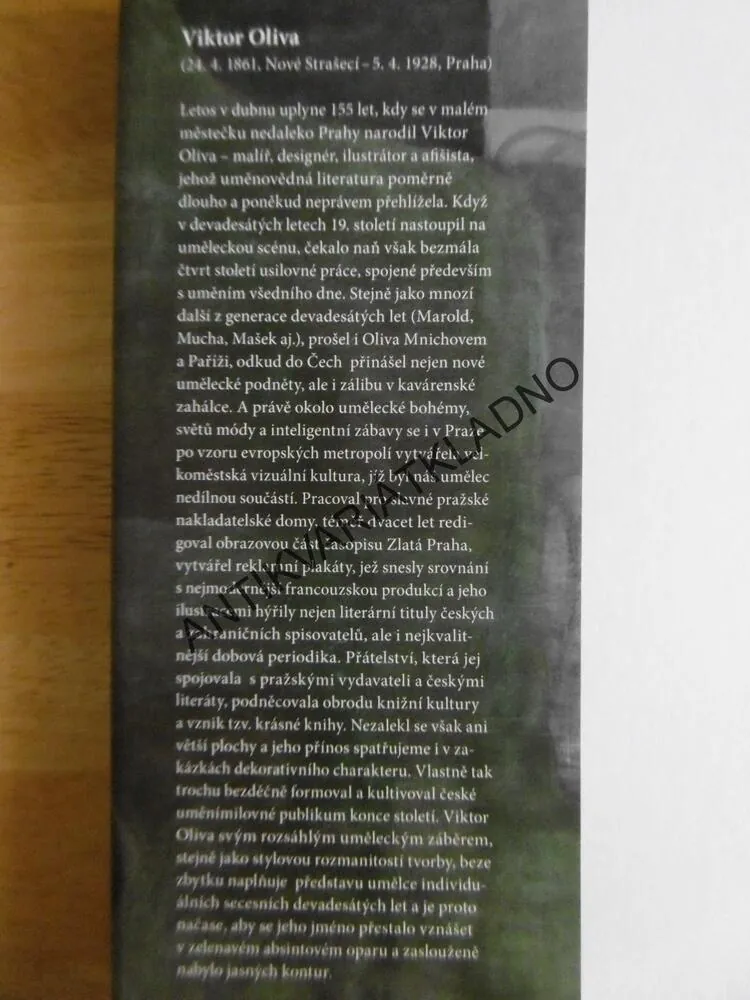 VIKTOR OLIVA, DEKORATÉR VŠEDNOSTI, MARIE NECHVÁTALOVÁ