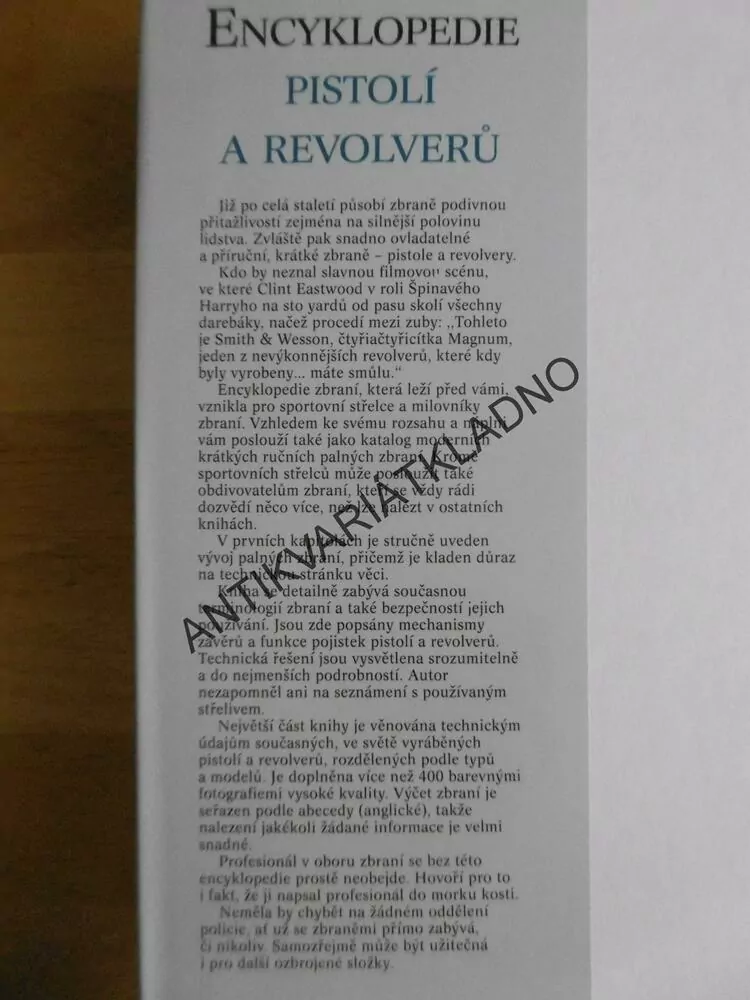 ENCYKLOPEDIE PISTOLÍ A REVOLVERŮ, A.E. HARTINK, ZBRANĚ, **an