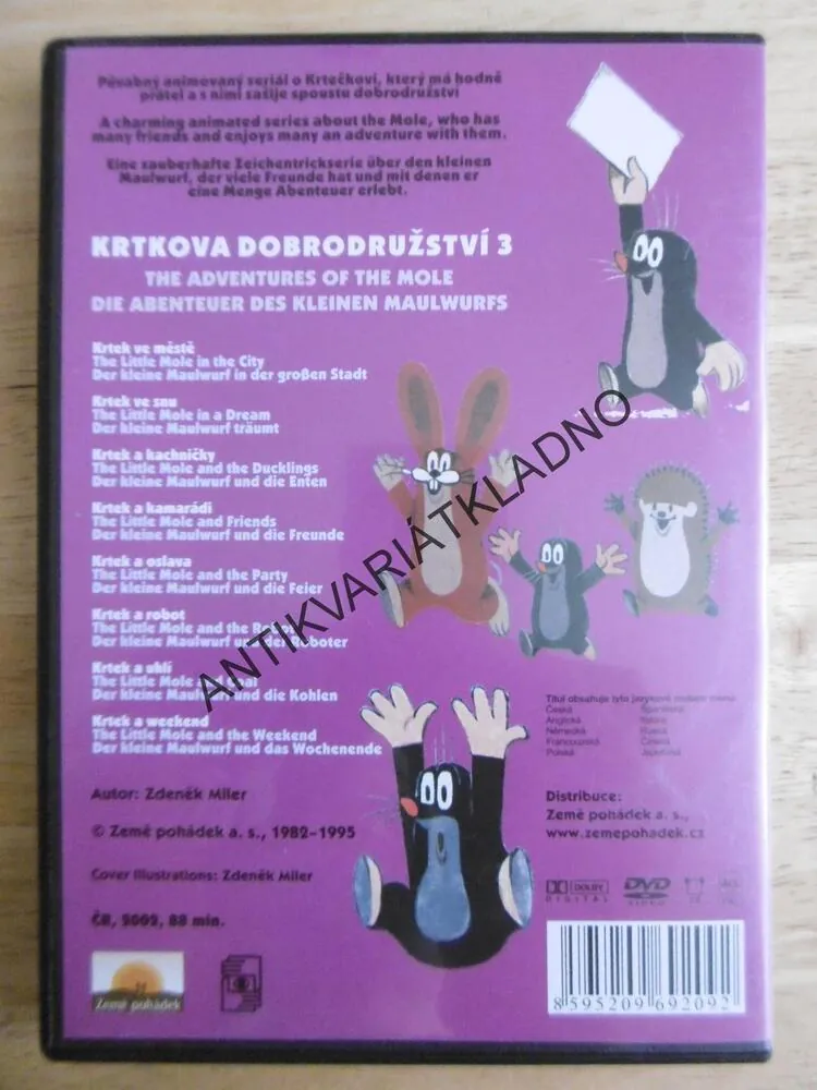 KRTEK- KRTKOVA DOBRODRUŽSTVÍ 3., DVD FILM POHÁDKA