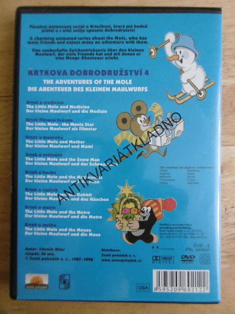 KRTEK- KRTKOVA DOBRODRUŽSTVÍ 4., DVD FILM POHÁDKA
