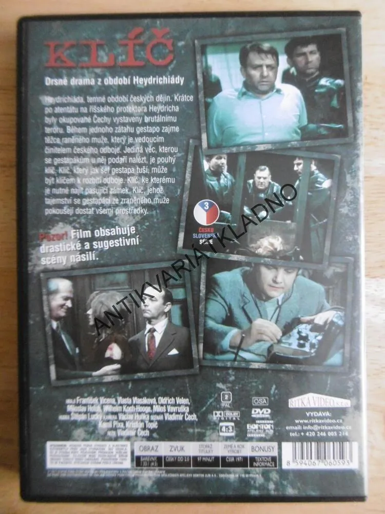 KLÍČ, VICENA, VELEN, HOLUB, DVD FILM ČR