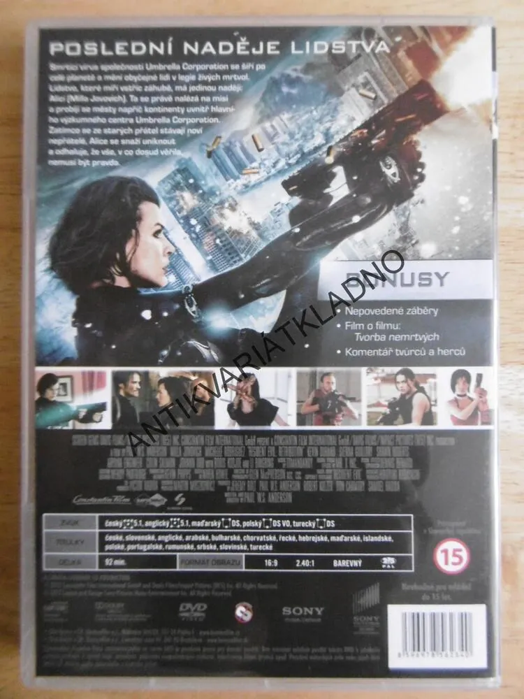 RESIDENT EVIL ODVETA, DVD FILM 