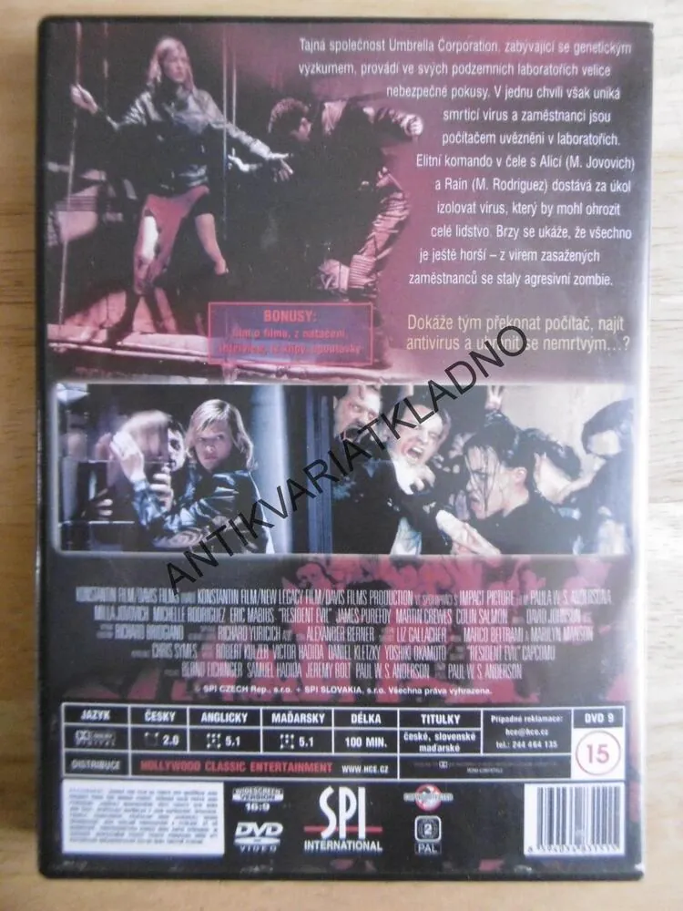 RESIDENT EVIL, DVD FILM
