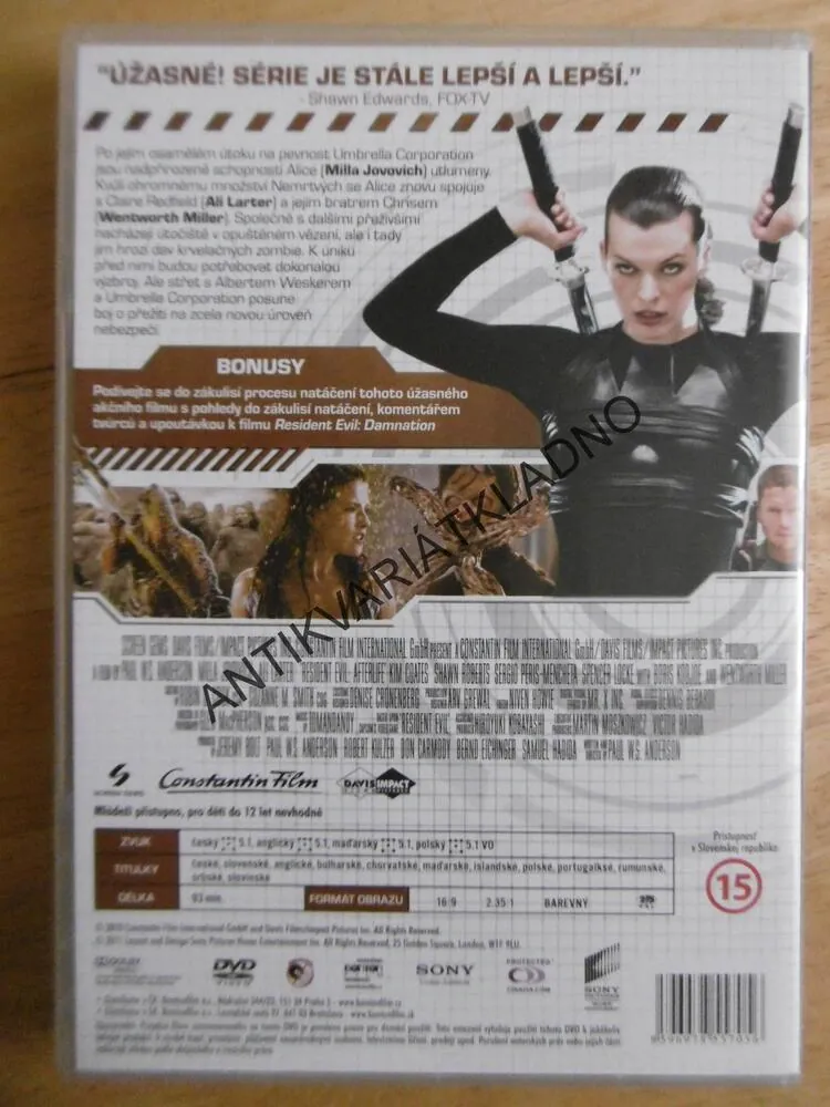 RESIDENT EVIL: AFTERLIFE, DVD FILM