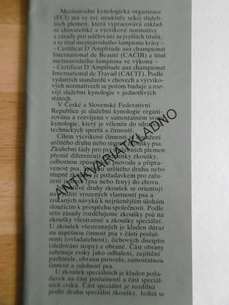 PES A JEHO VÝCVIK, HRUŠOVSKÝ, PSŮ, PES, 