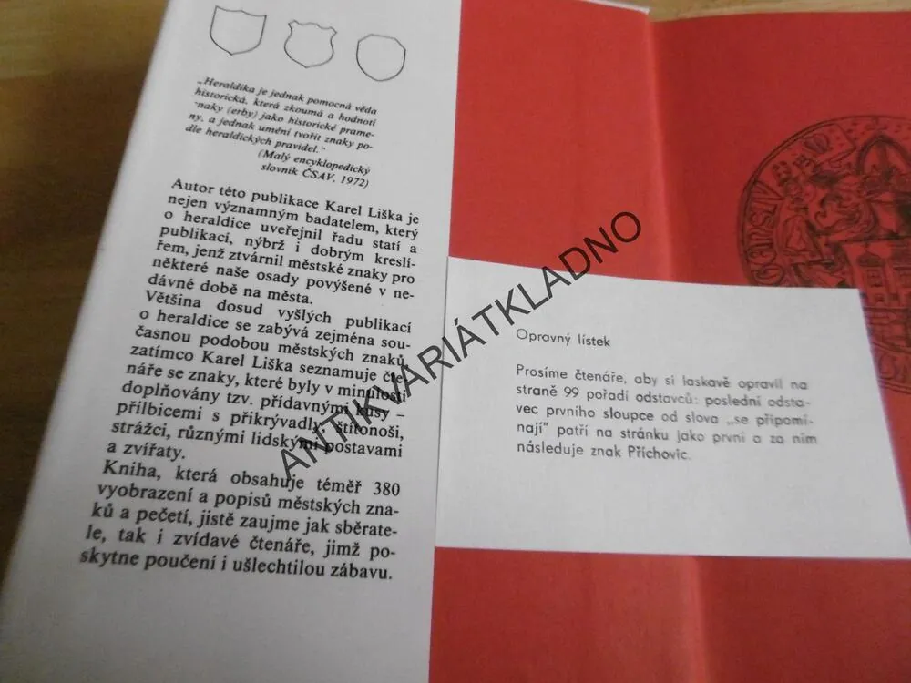 MĚSTSKÉ ZNAKY S OZDOBAMI, KAREL LIŠKA,**an
