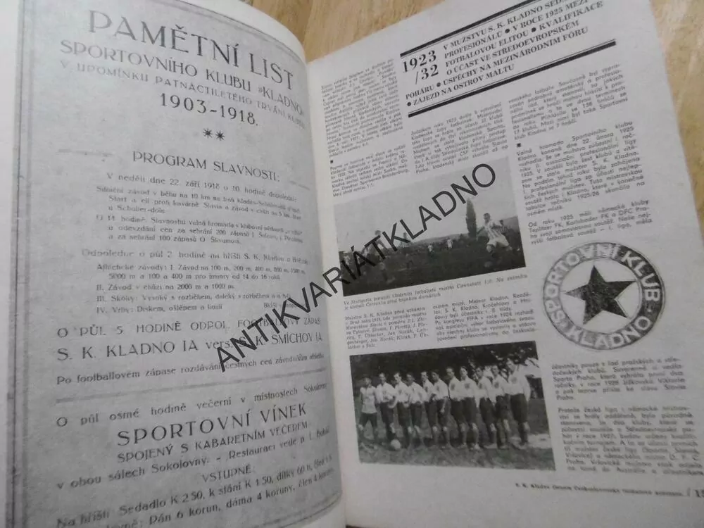 75 LET KLADENSKÉ KOPANÉ 1903-1978, TJ POLDI SONP KLADNO, **an