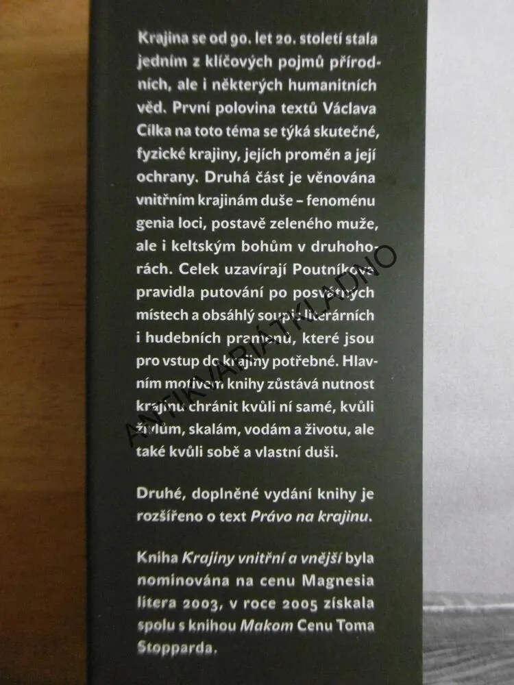 KRAJINY VNITŘNÍ A VNĚJŠÍ, VÁCLAV CÍLEK, **an