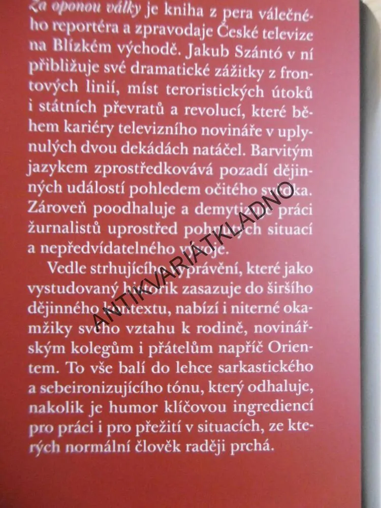 ZA OPONOU VÁLKY, JAKUB SZÁNTÓ