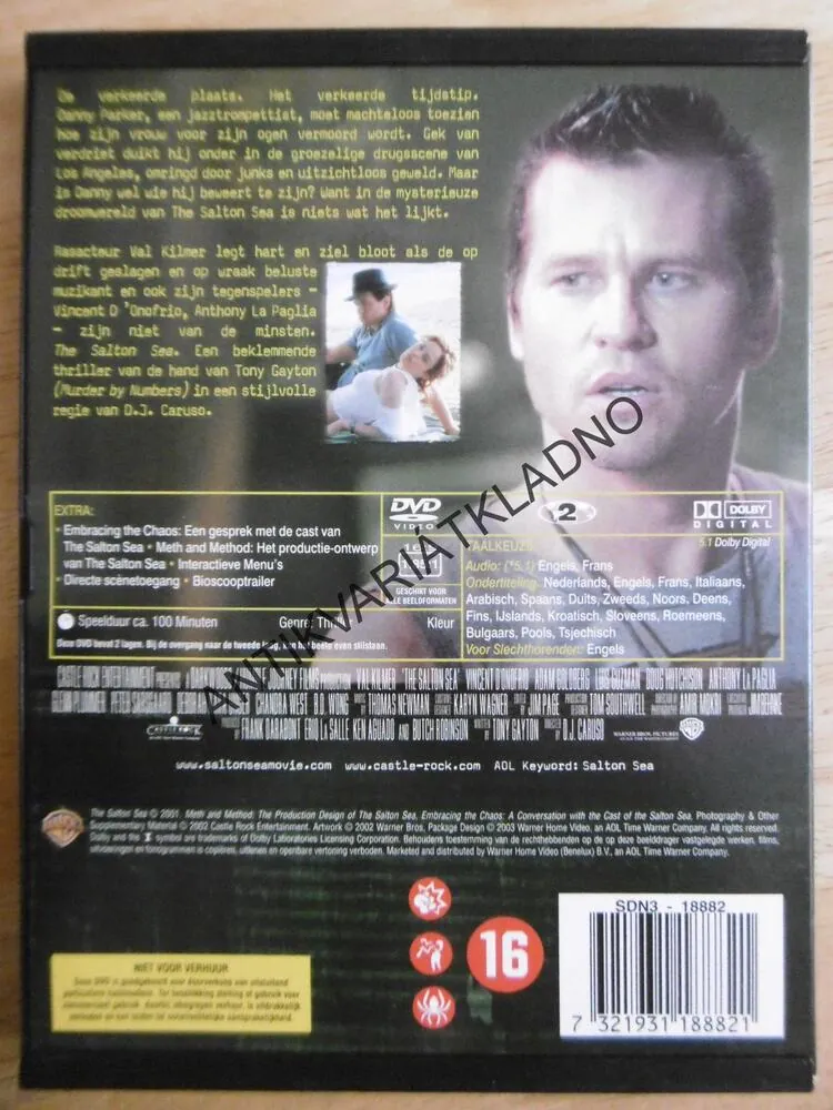 THE SALTON SEA, VAL KILMER, POUZE ČESKÉ TITULKY, DVD FILM