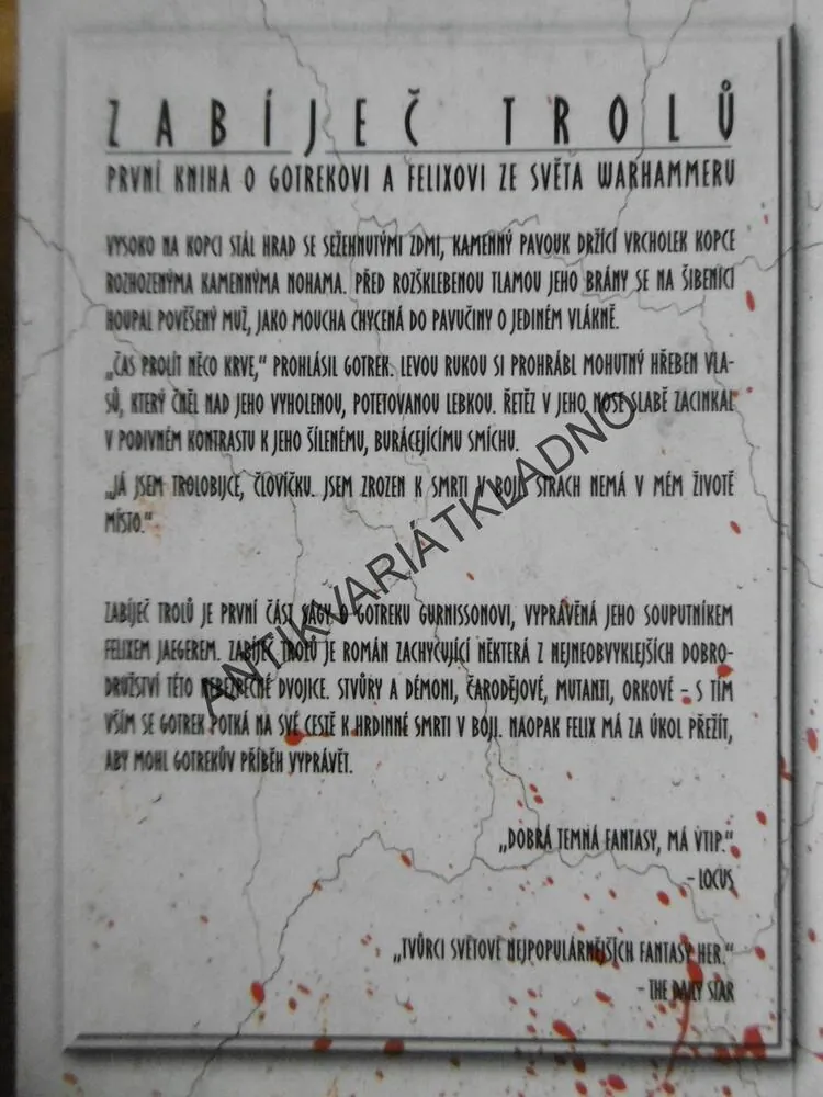 ZABÍJEČ TROLŮ, WARHAMMER, WILLIAM KING, **an