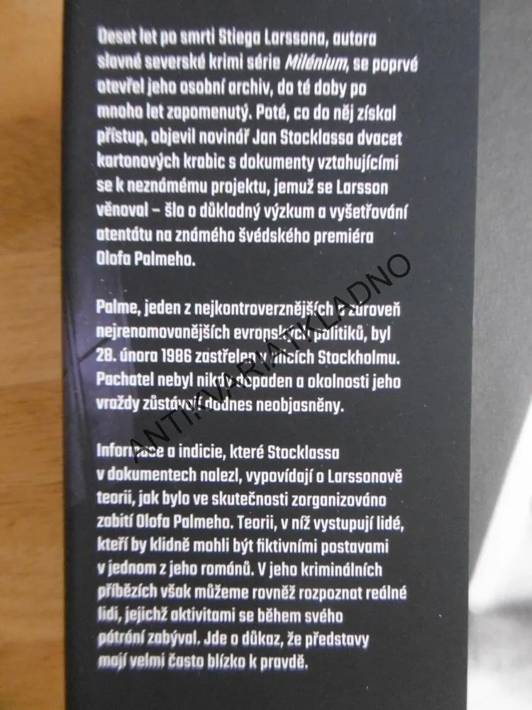 ODKAZ STIEGA LARSSONA, PO STOPÁCH VRAŽDY OLOFA PALMEHO, JAN STOCKLASSA, **an