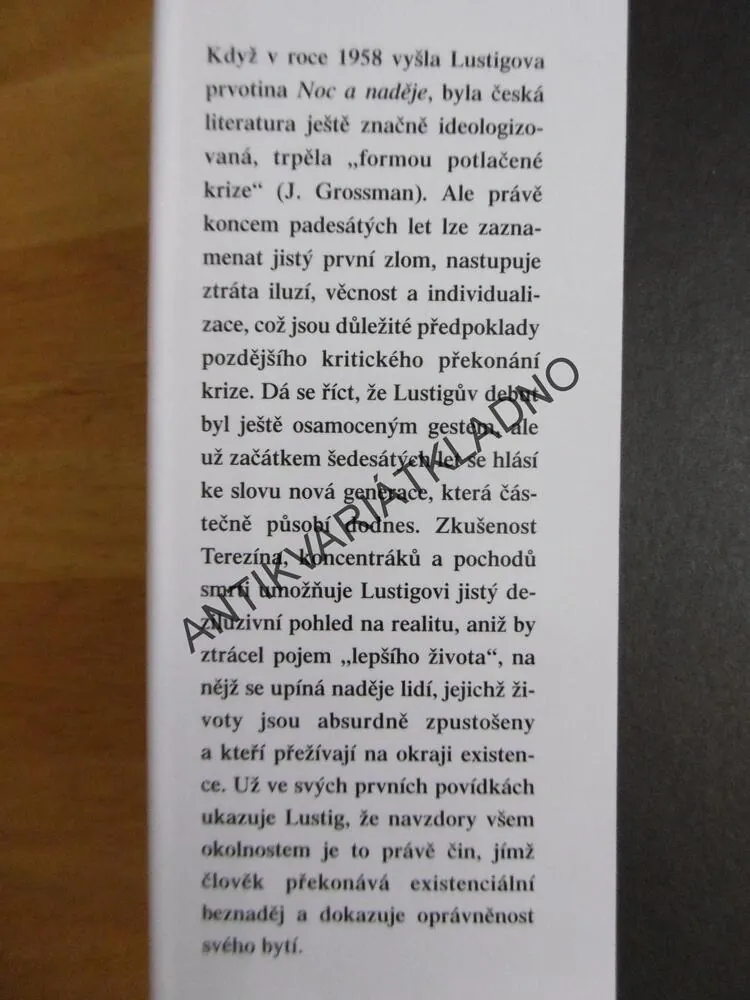 NOC A NADĚJE, ARNOŠT LUSTIG, 