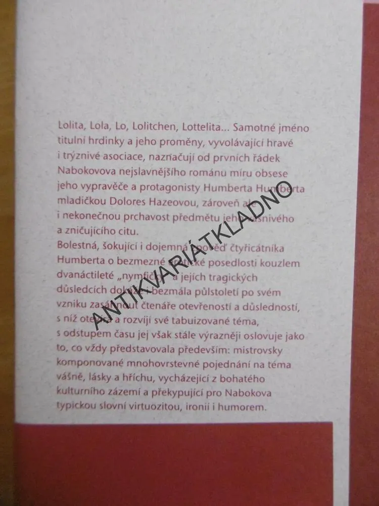 LOLITA, VLADIMÍR NABOKOV, EROTIKA, **an