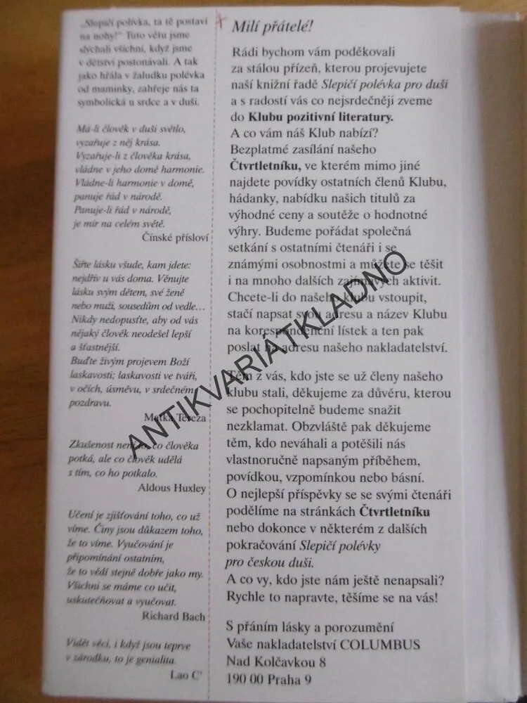 KLASICKÁ SLEPIČÍ POLÉVKA PRO DUŠI,**an