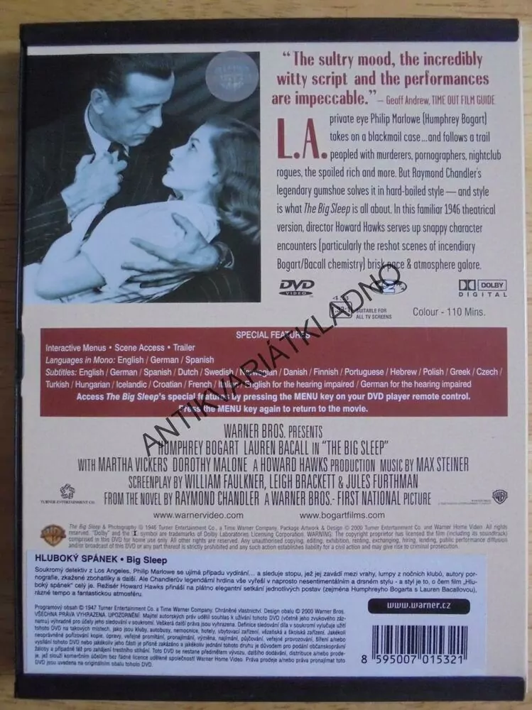DVD FILM - HLUBOKÝ SPÁNEK, BOGART,BACALL