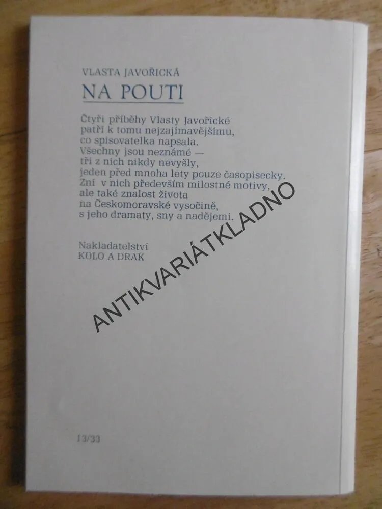 NA POUTI, VLASTA JAVOŘICKÁ, **an