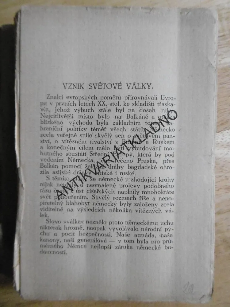 SVĚTOVÁ VÁLKA, ALOIS ŽÍPEK