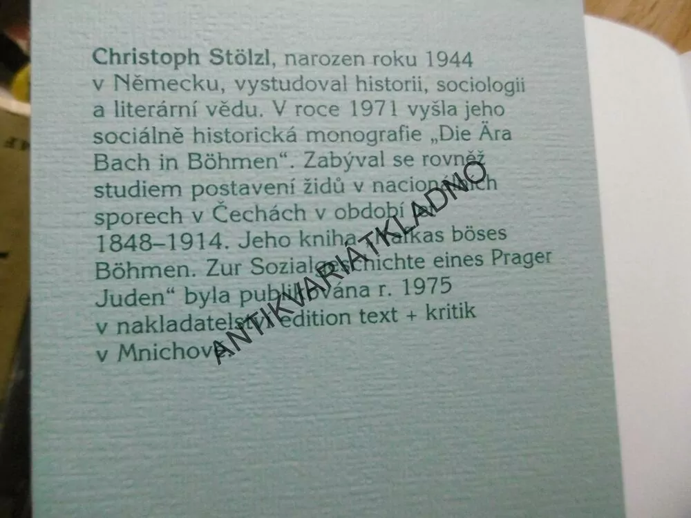 KAFKOVY ZLÉ ČASY, CHRISTOPH STÖLZL, FRANZ KAFKA