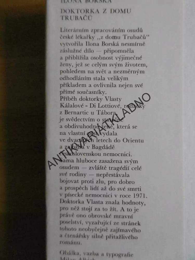 DOKTORKA Z DOMU TRUBAČŮ, ILONA BORSKÁ, **an