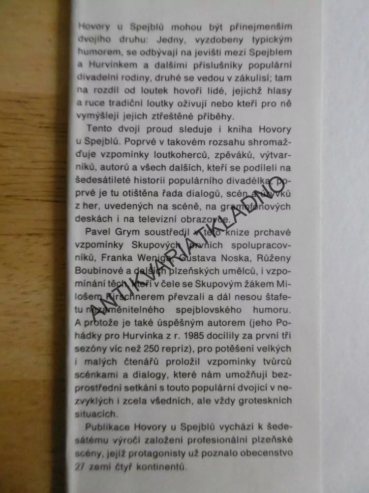 HOVORY U SPEJBLŮ, PAVEL GRYM, JIŘÍ TRNKA, 1990