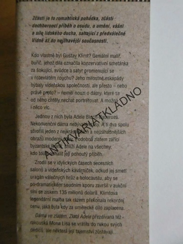 DÁMA VE ZLATÉM, ANNE-MARIE O´CONNOROVÁ, **an