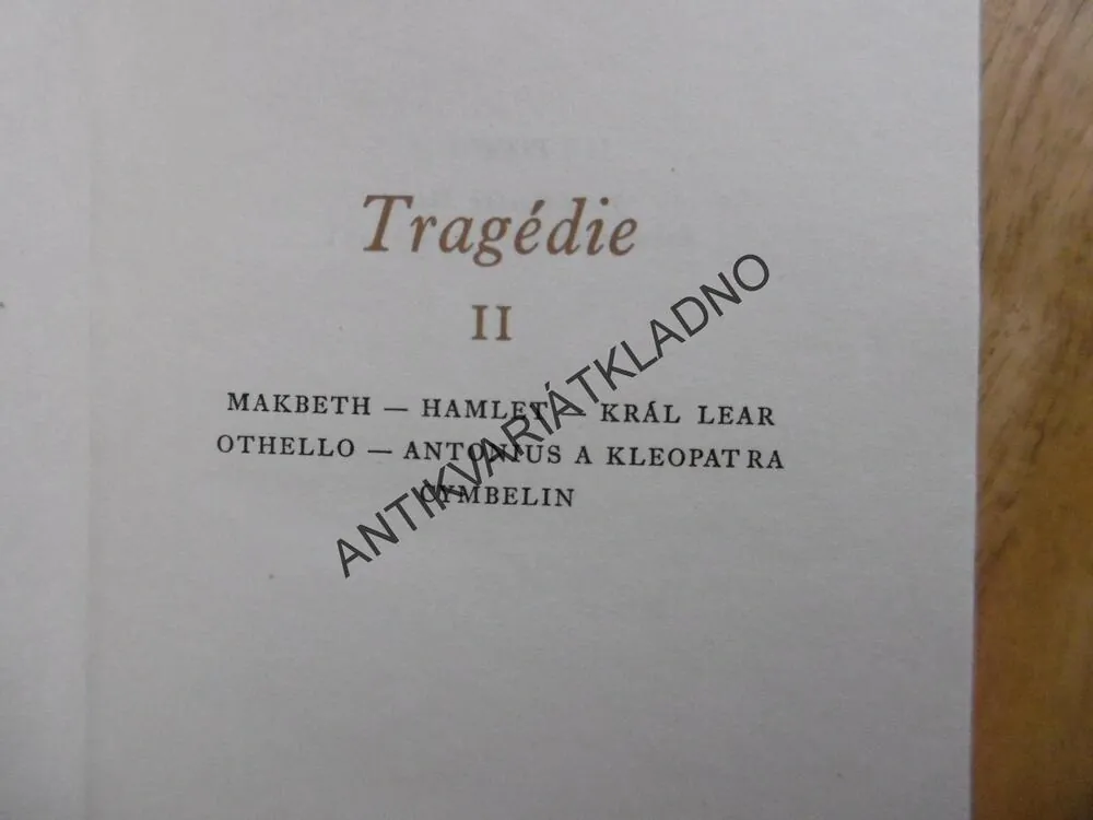 TRAGÉDIE 2., WILLIAM SHAKESPEARE, **an
