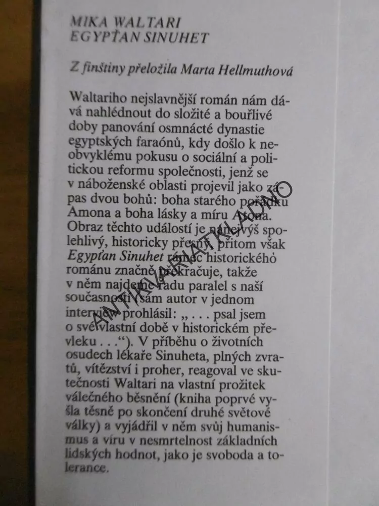 EGYPŤAN SINUHET, MIKA WALTARI, **an