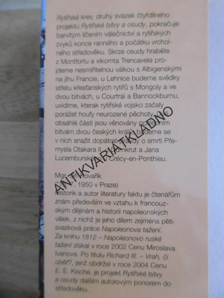 RYTÍŘSKÁ KREV, RYTÍŘSKÉ BITVY A OSUDY 2., 1208-1346, JIŘÍ KOVAŘÍK, **an